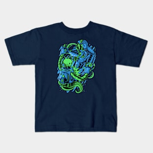 Retro Sci Fi Space Battle Kids T-Shirt